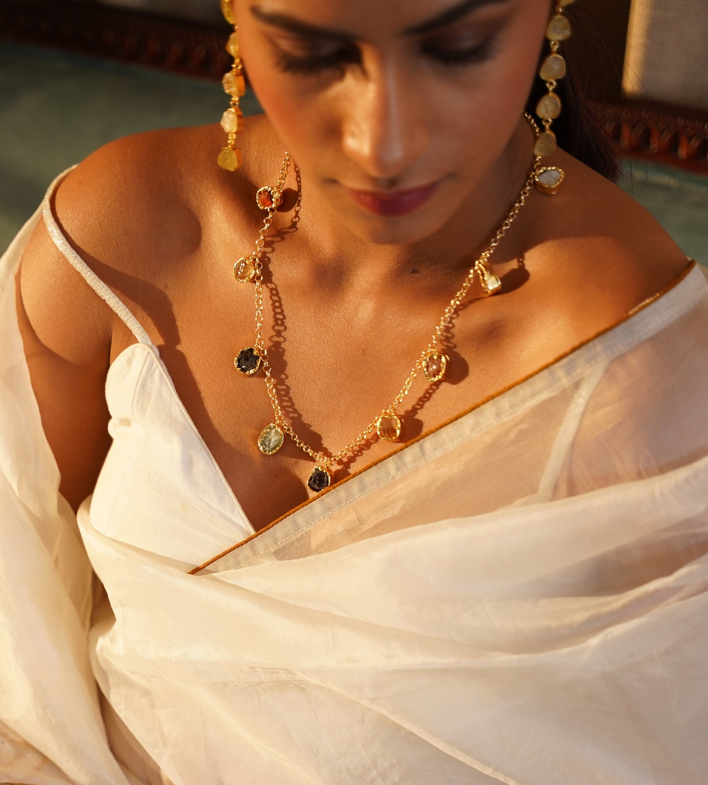 Multi-Stone Charm Necklace