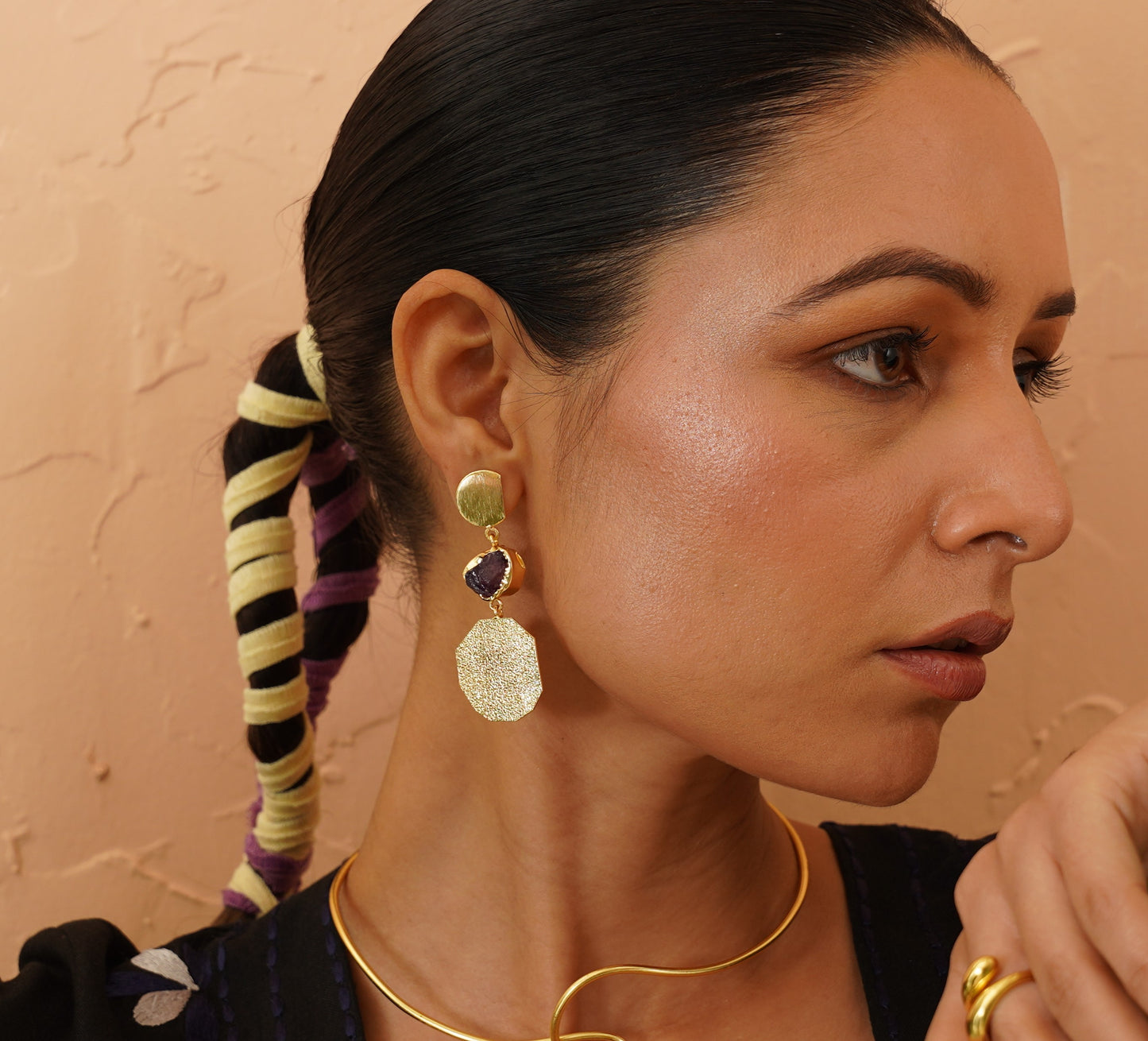 Dangly Ameythest Earrings