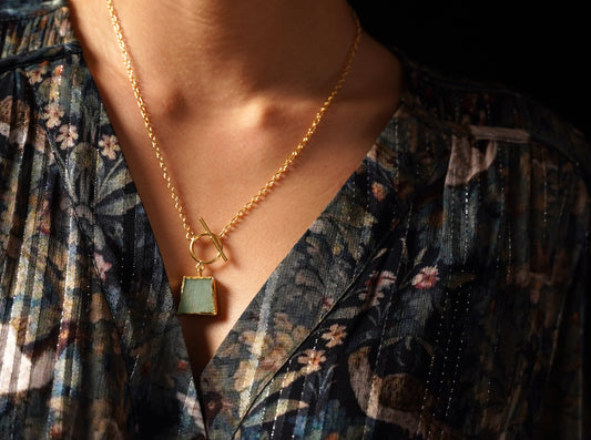 Aqua-marine Locket Neck chain