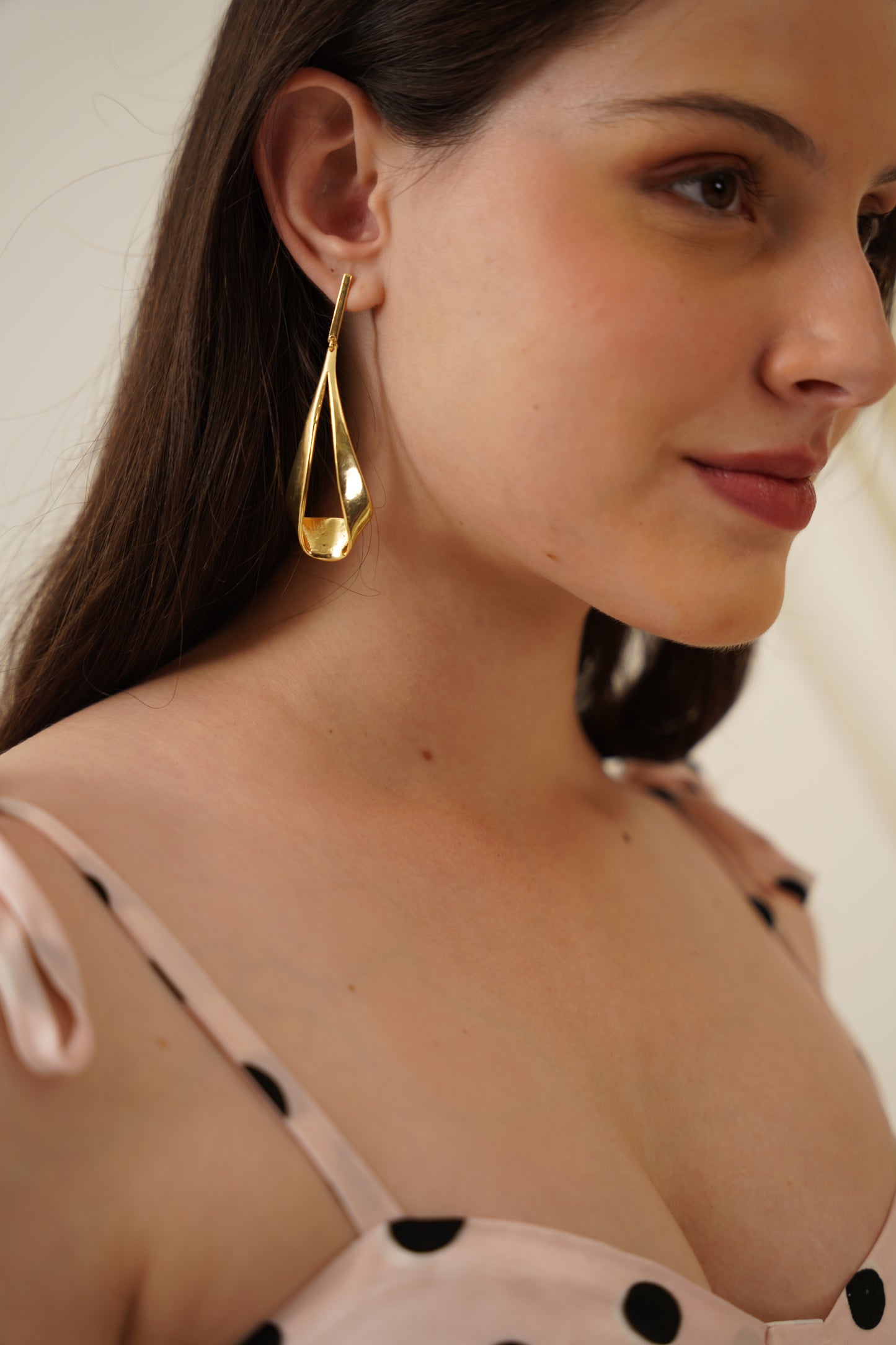 Tear Drop Gold Geometric Earrings